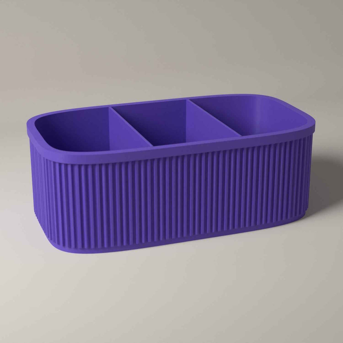 Ribbed Teacher Desk Caddy - Classroom Stationery Storage Organiser in purple