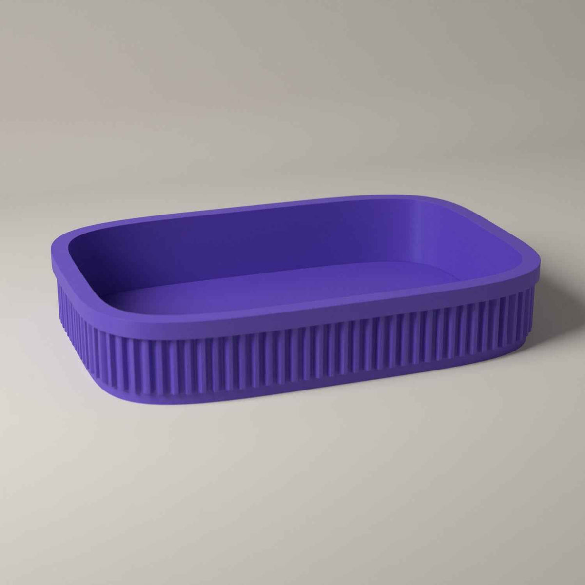 Ribbed Catch-All Tray for Keys, Coins and Jewellery in purple