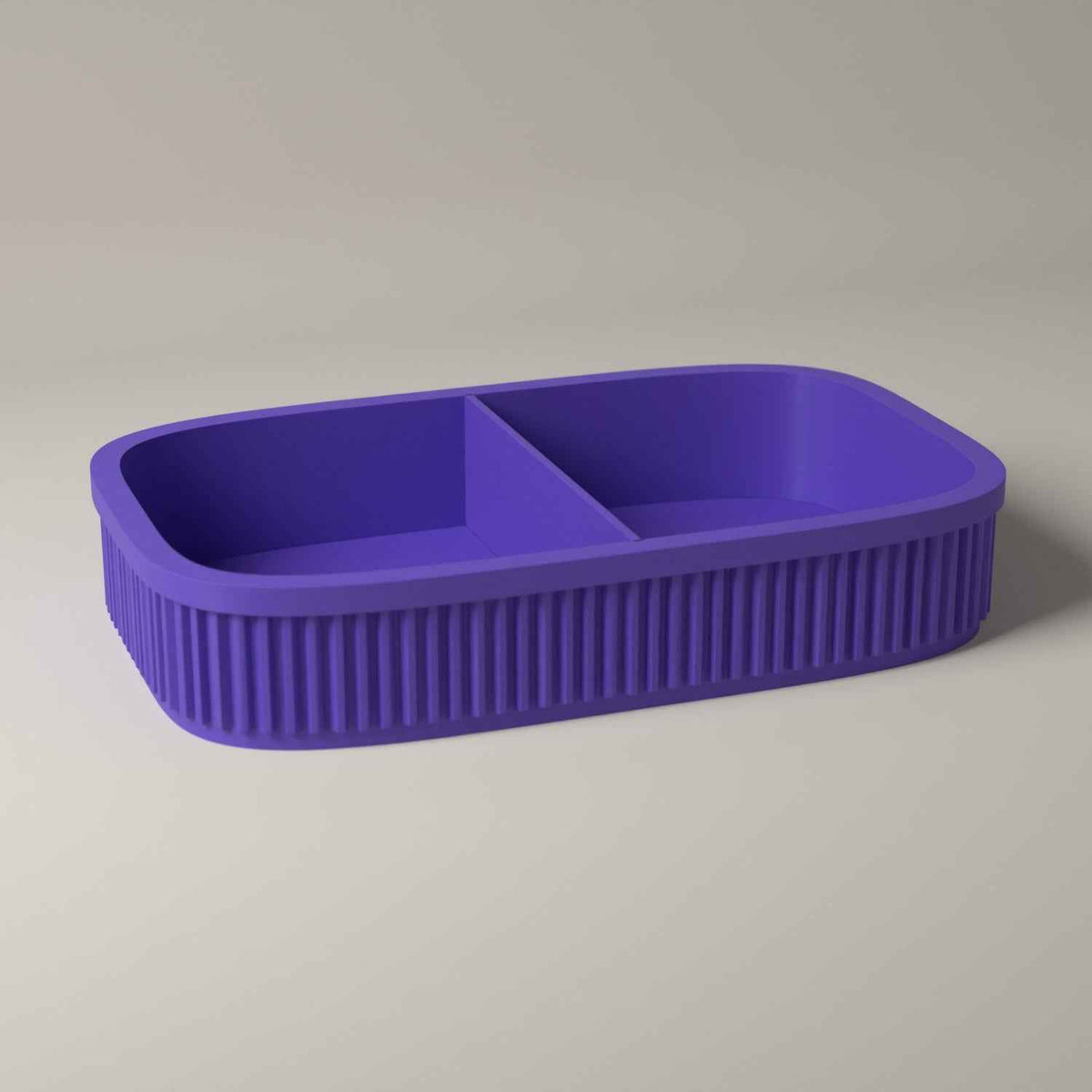 Divided Key Tray, Ribbed Hallway Organiser for Keys, Cards and Coins in purple
