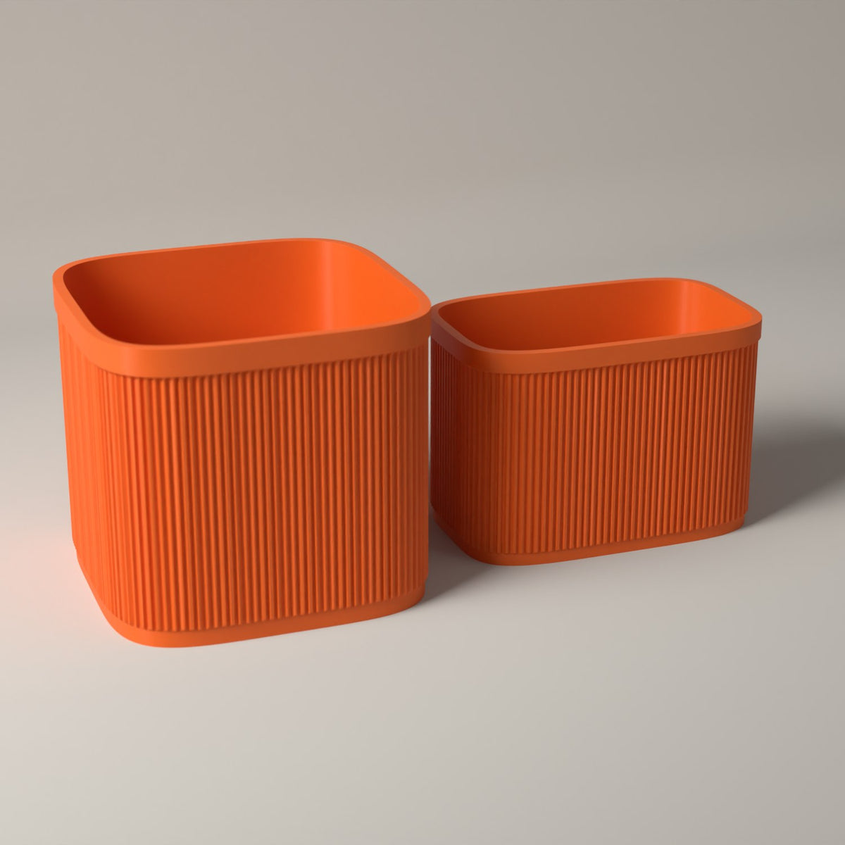 Ribbed 7 Inch Vinyl Storage Set of 2 with Record Crate and Singles Holder in orange