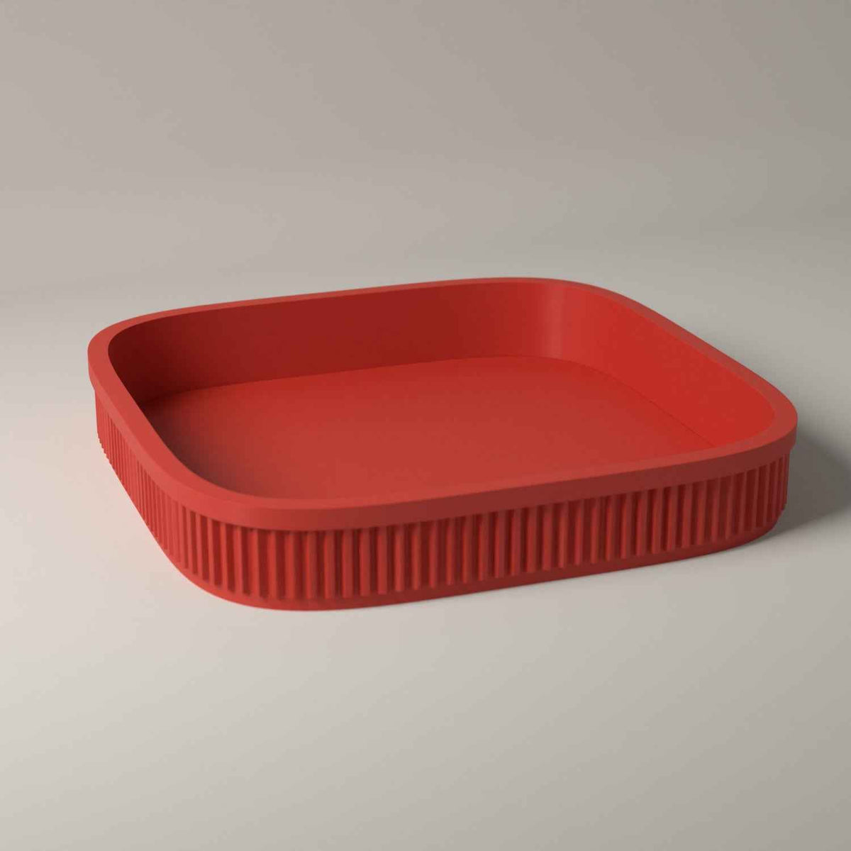Dice Rolling Tray, Ribbed Tabletop Organiser for Board Games and RPGs in red