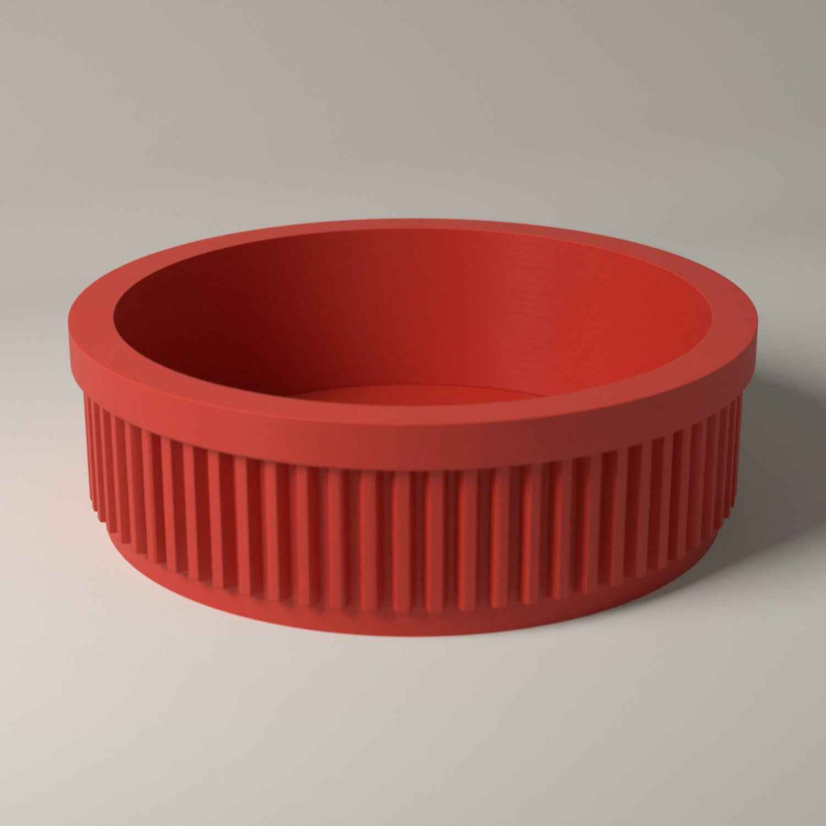 Ribbed Ring Holder Dish - Small Jewellery Tray for Rings and Studs in red