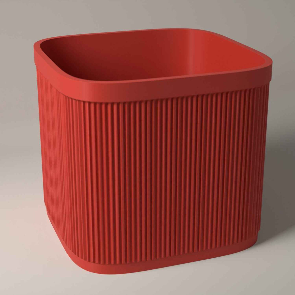 7 Inch Vinyl Record Crate, Ribbed Storage for Singles in red