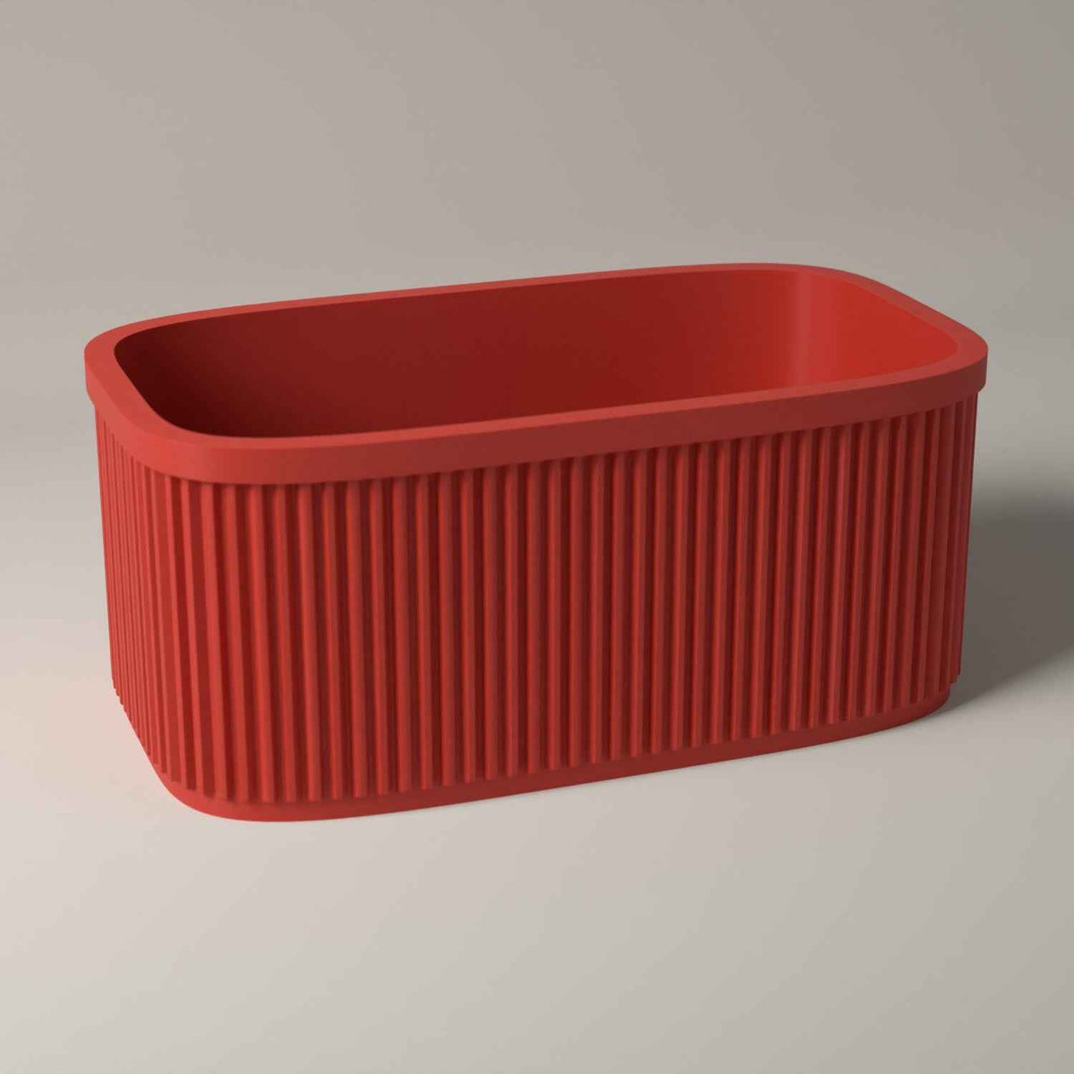 Spice Jar Caddy, Ribbed Kitchen Counter Organiser in red