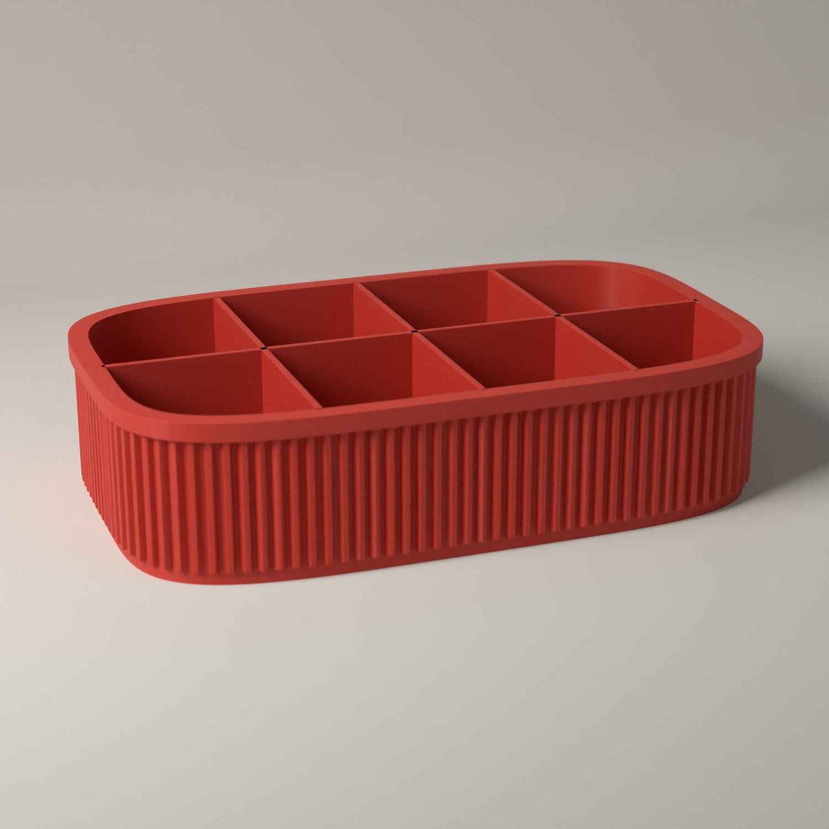 Ribbed Coffee Pod Organiser for Countertop Capsule Storage in red