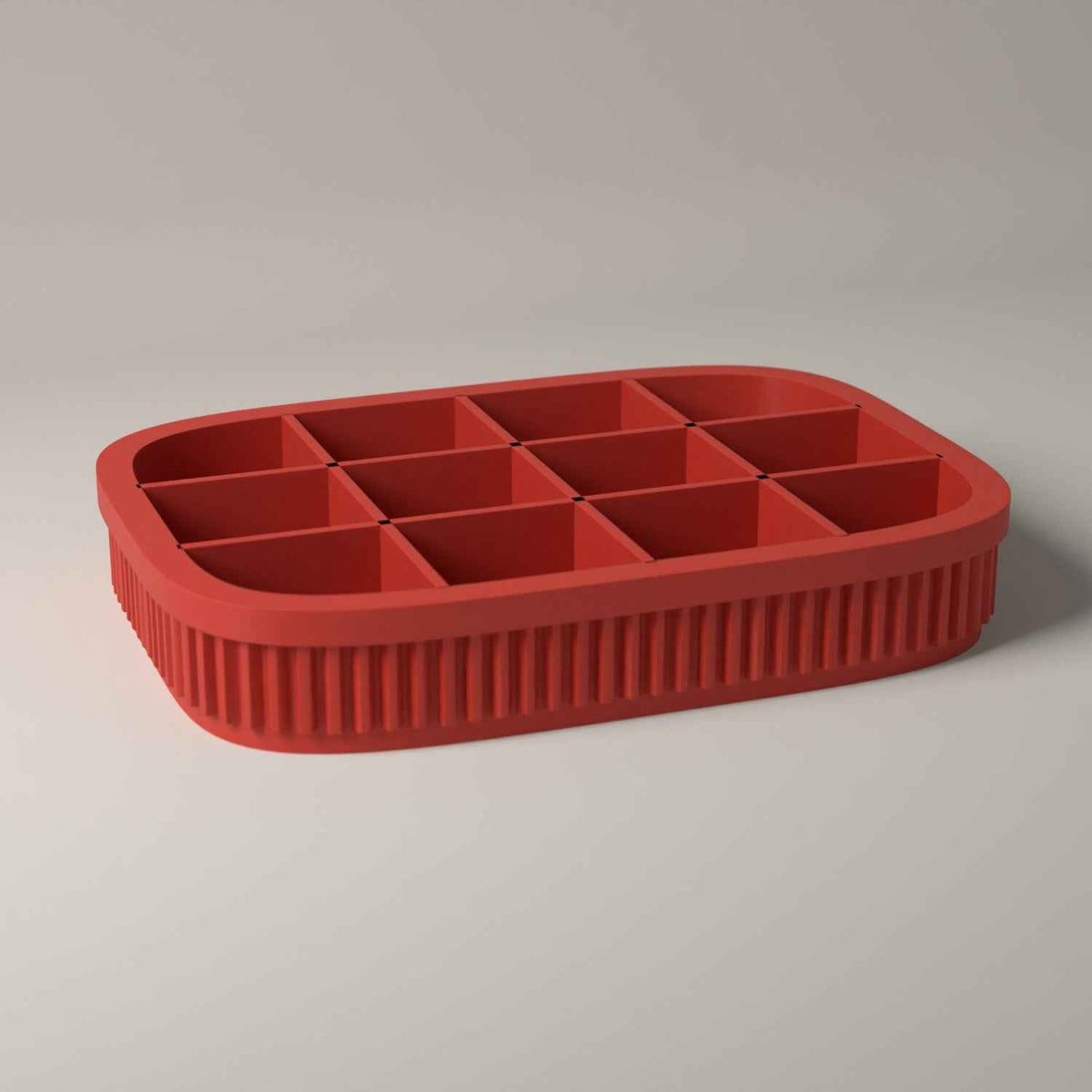 Earring Tray, Ribbed Jewellery Organiser for Studs and Small Earrings in red