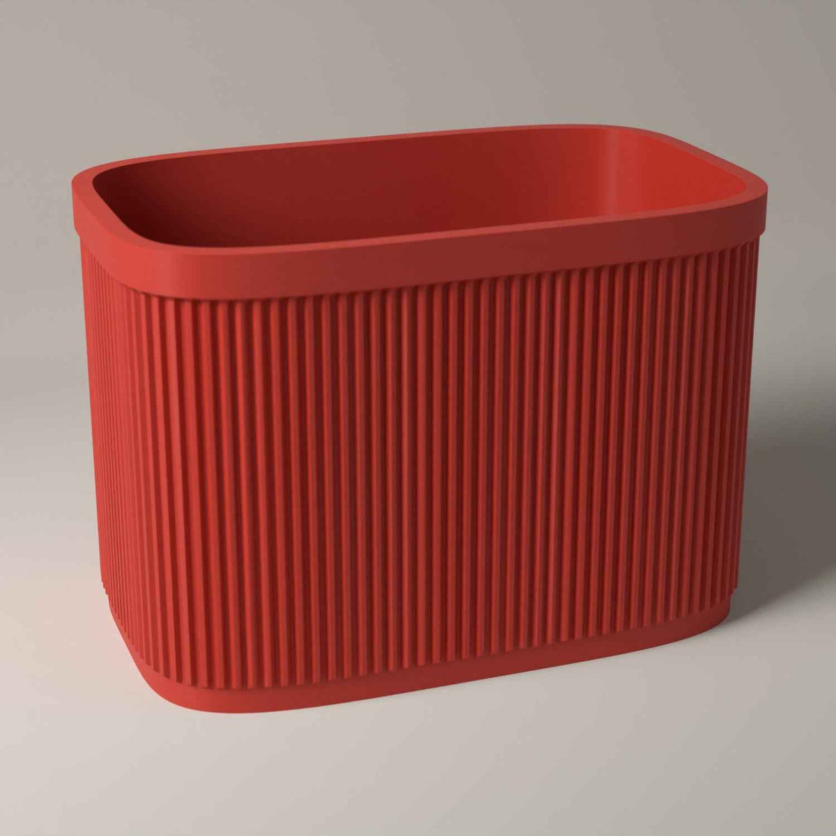 Ribbed 7 Inch Record Holder for Vinyl Singles - Open Record Storage in red
