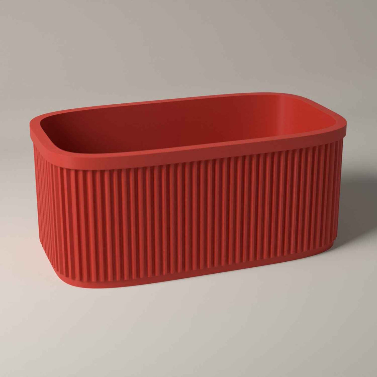 Ribbed Oval Jewellery Tray in red