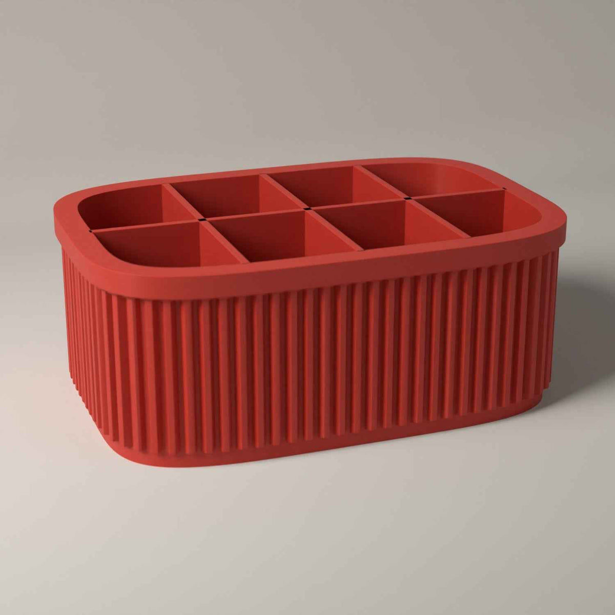 Lipstick Holder, Ribbed Makeup Organiser for a Dressing Table in red