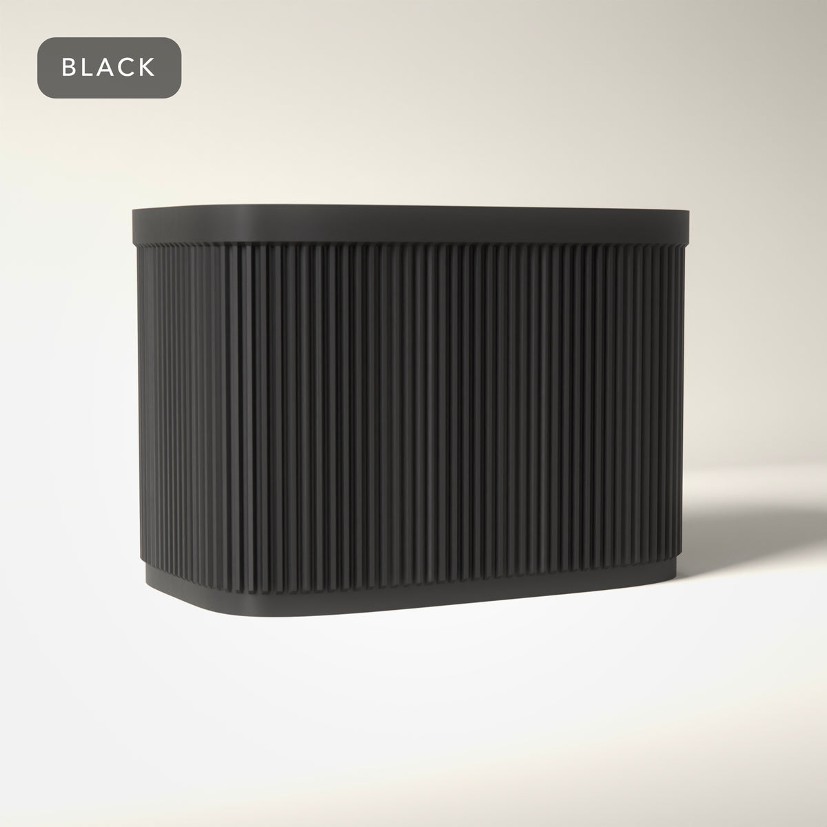 Ribbed 7 Inch Record Holder in Black
