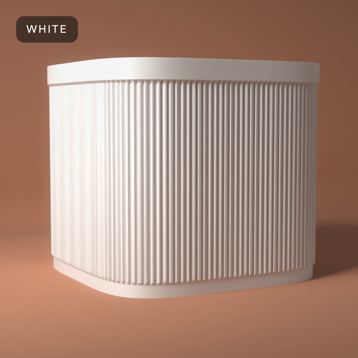 Ribbed 7 Inch Vinyl Crate in White