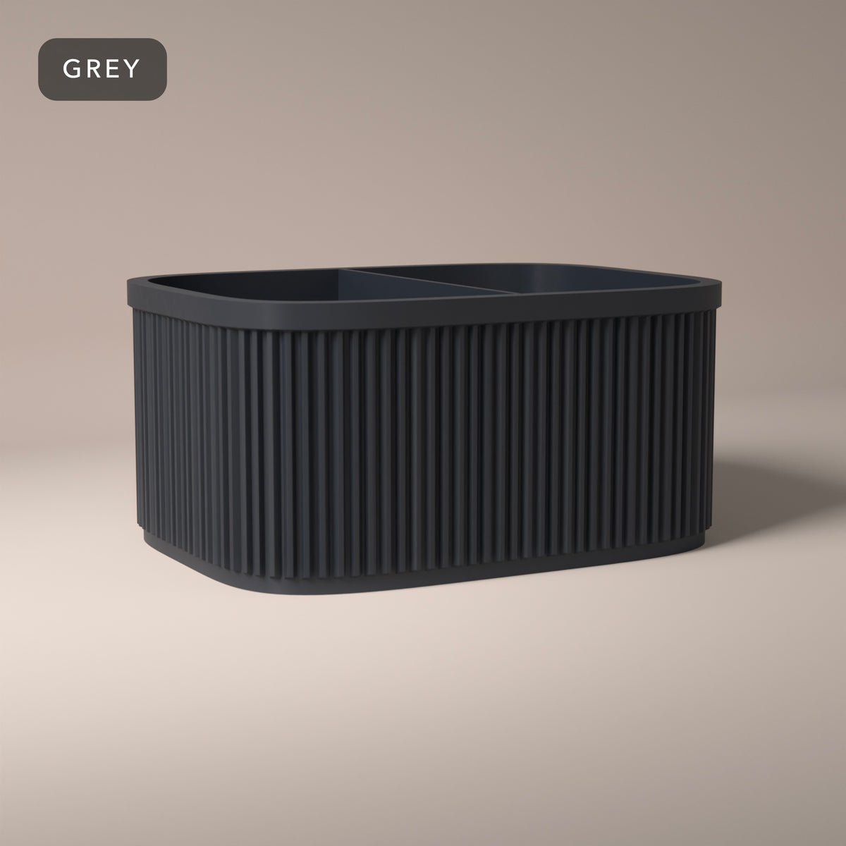 Ribbed Bedside Caddy in Grey