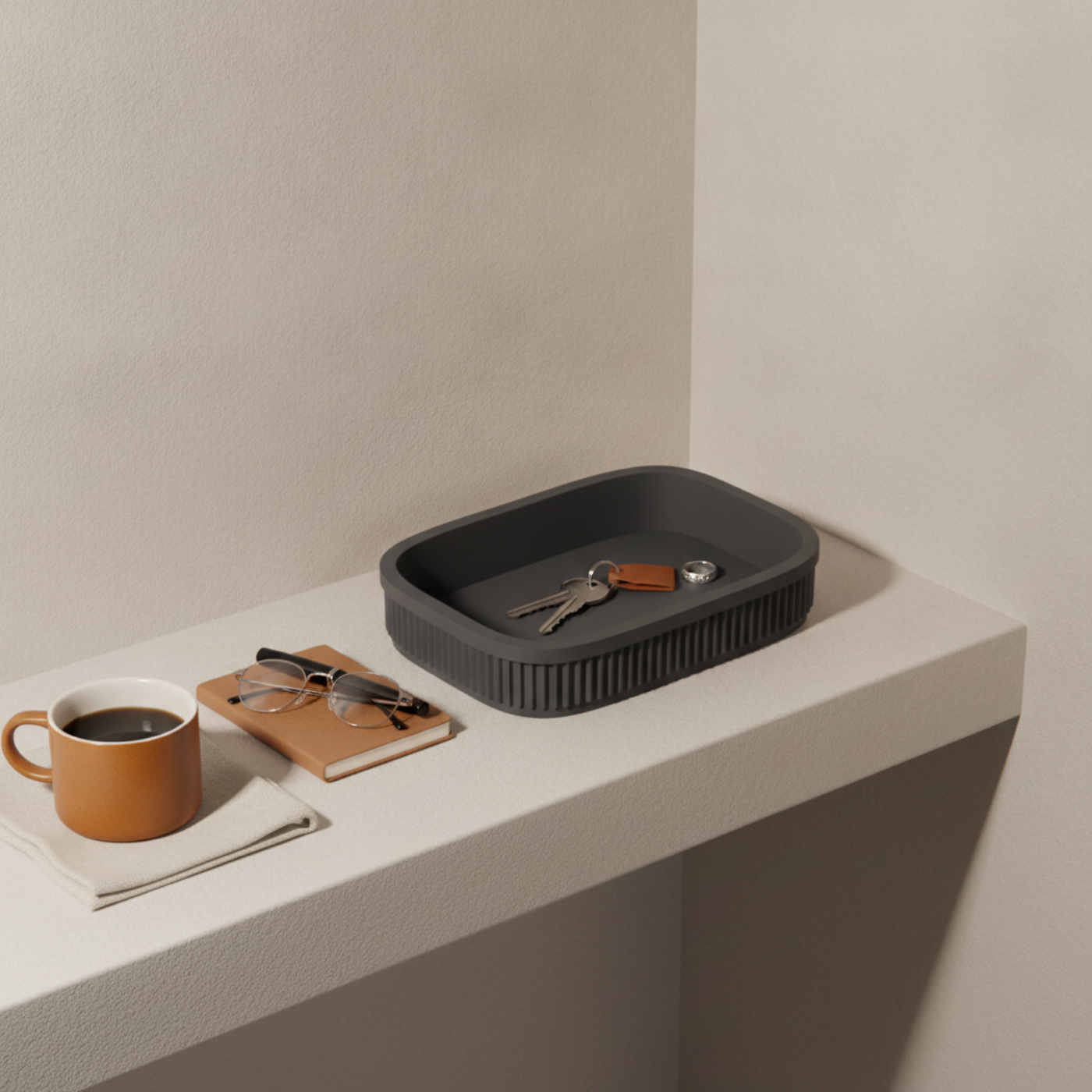 Ribbed Catch All Tray in Ribbed Catch All Tray, lifestyle photo