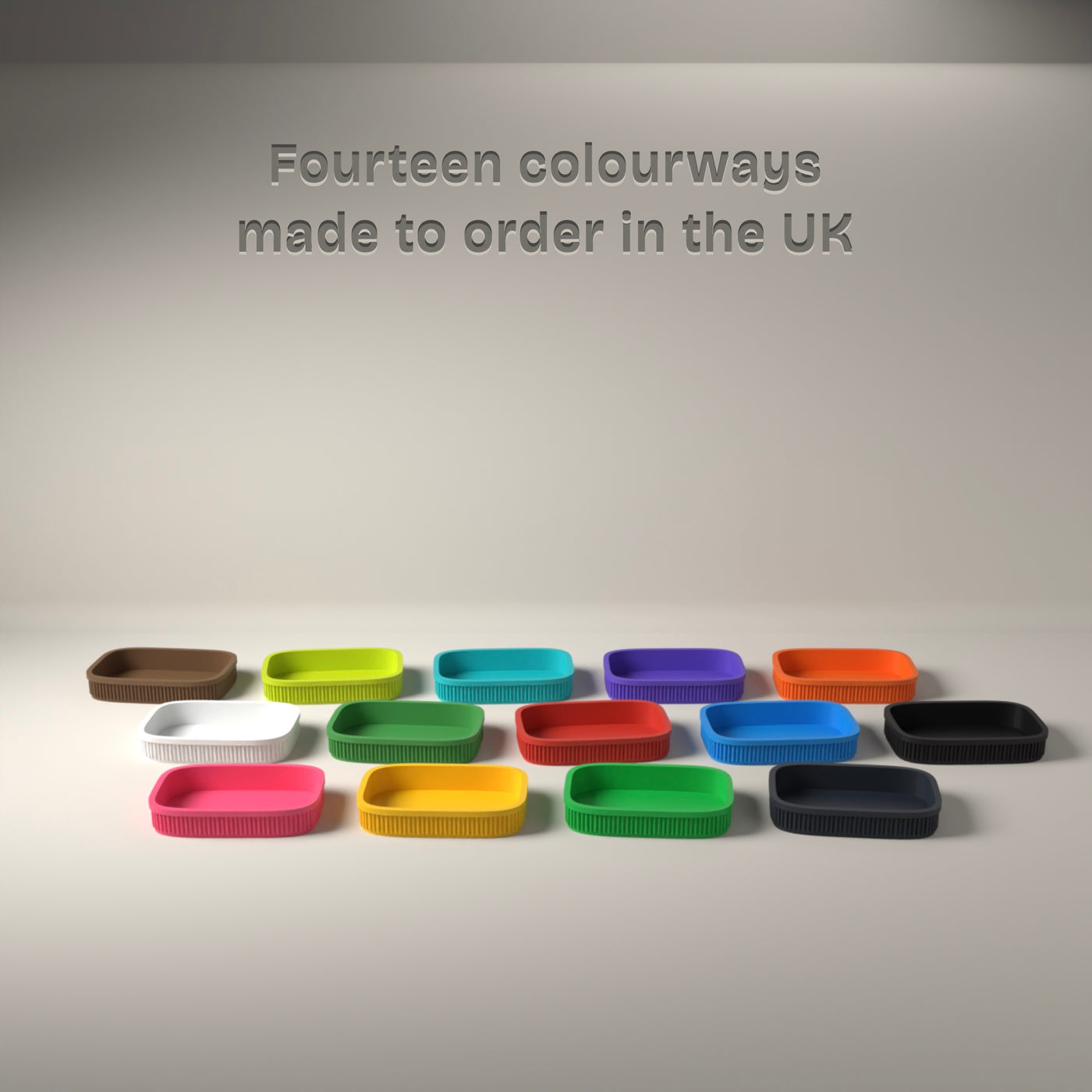 Ribbed Catch All Tray in Available in fourteen colours, made to order in the UK