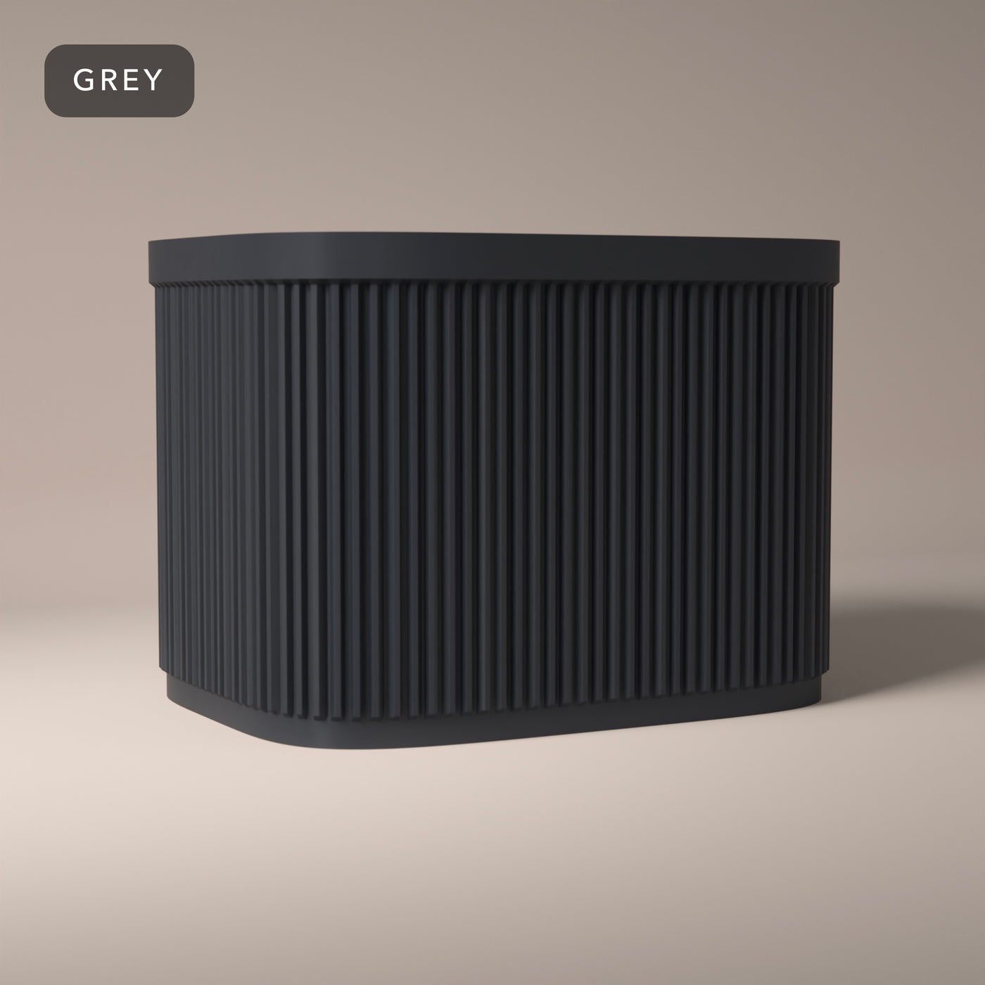 Ribbed Cutlery Caddy in Grey