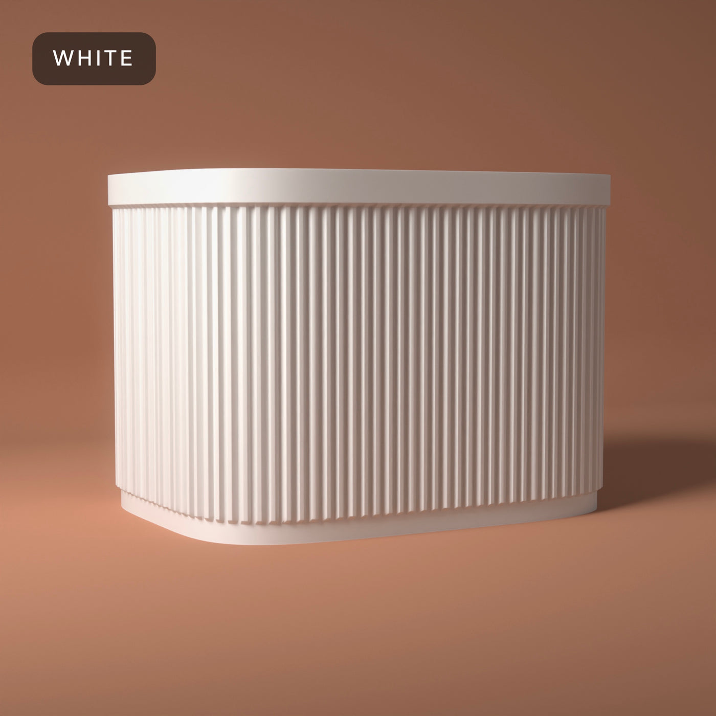 Ribbed Cutlery Caddy in White