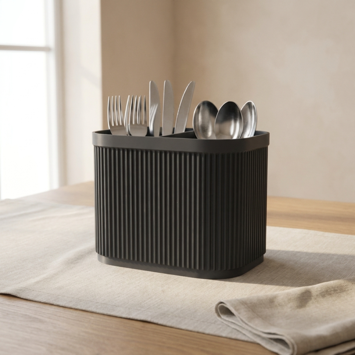 Ribbed Cutlery Caddy in Ribbed Cutlery Caddy, lifestyle photo