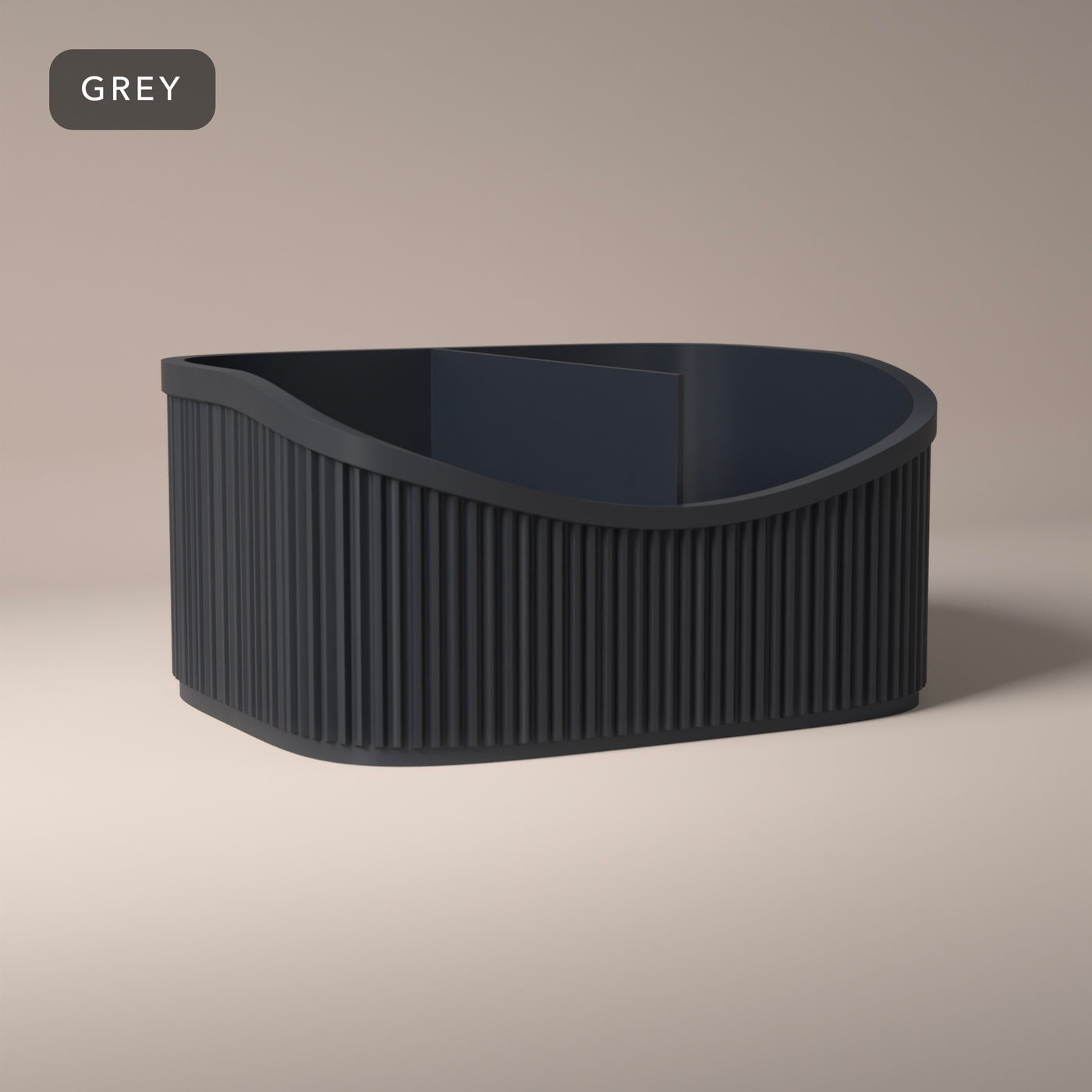 Ribbed Desk Organiser 3 Sizes in Grey
