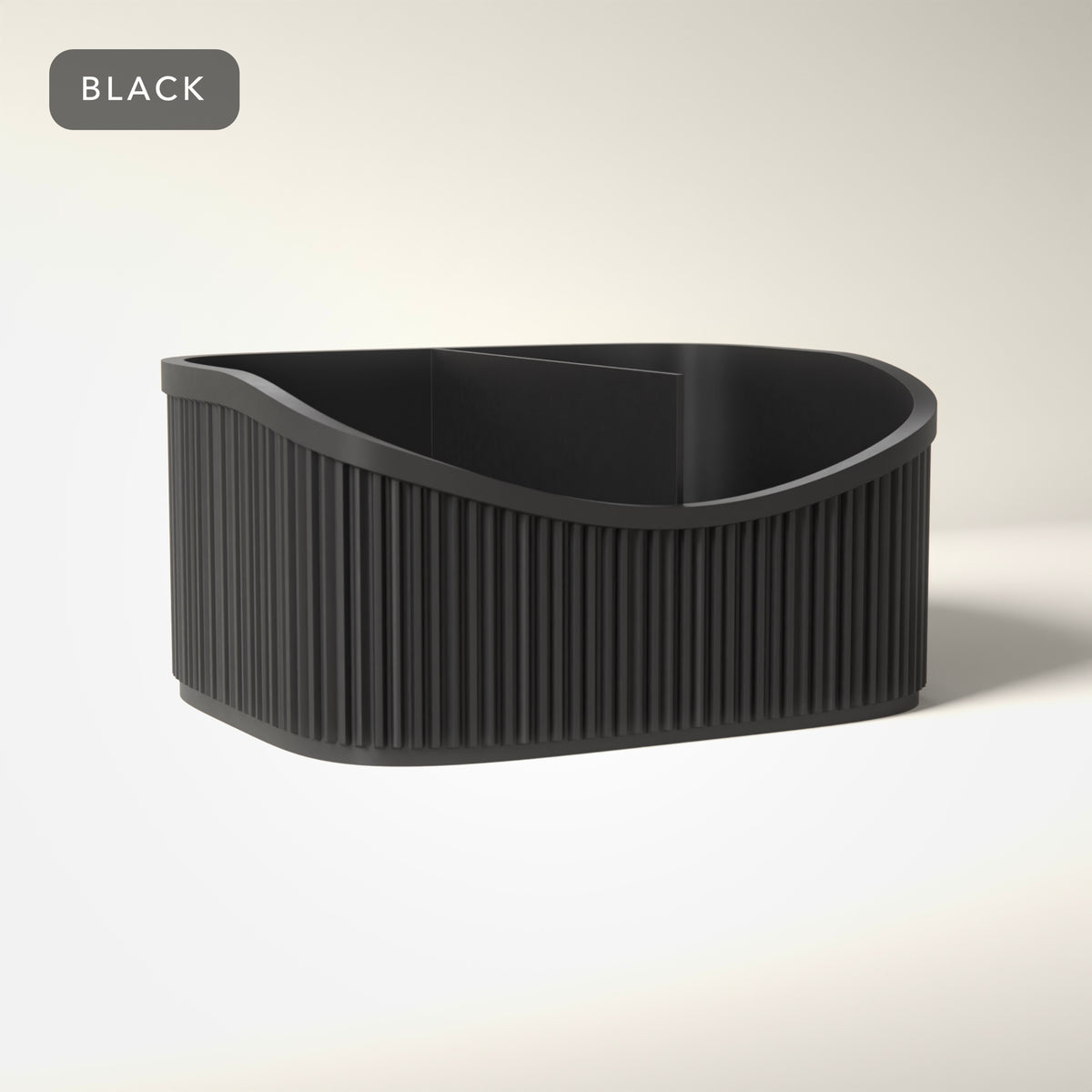 Ribbed Desk Organiser 3 Sizes in Black