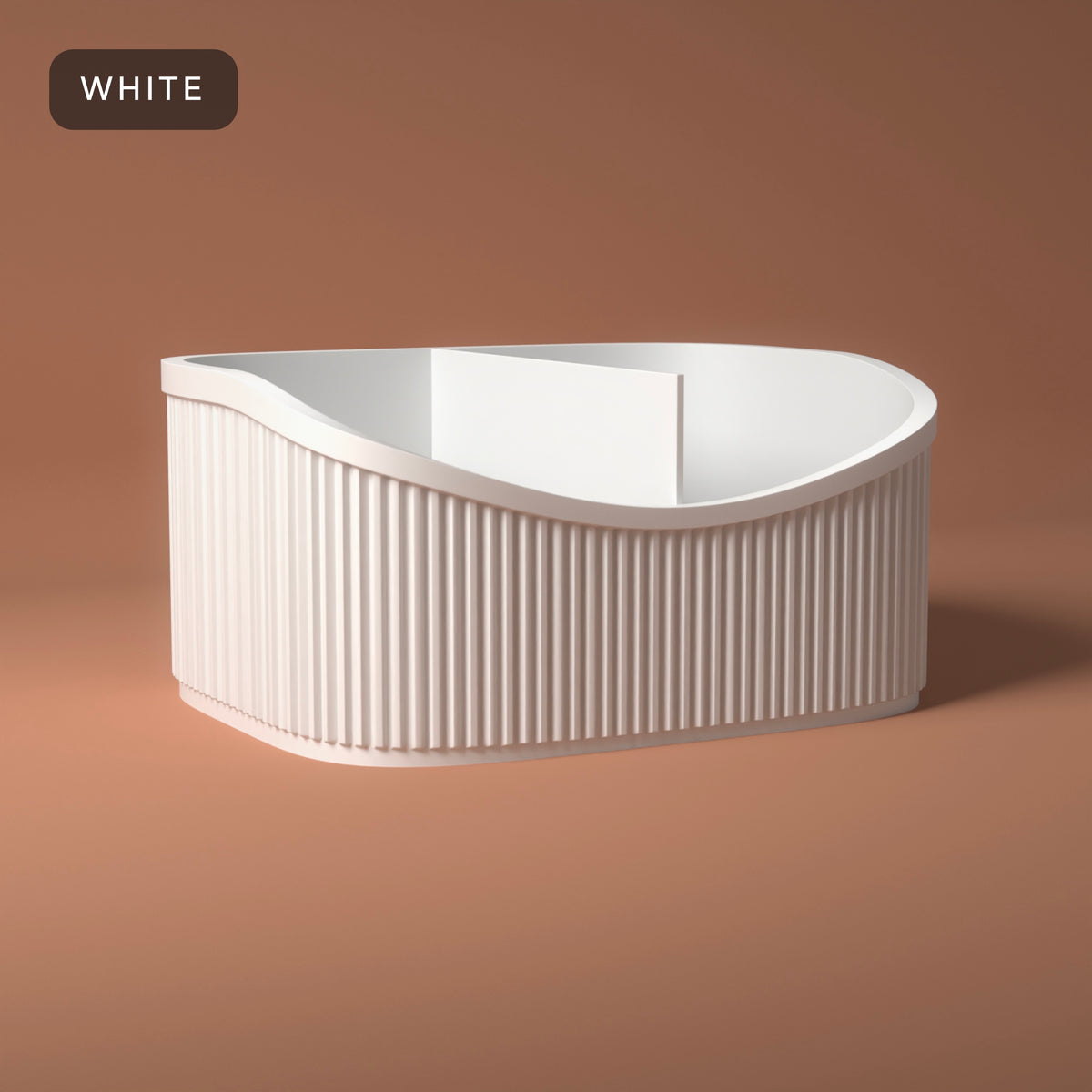 Ribbed Desk Organiser 3 Sizes in White