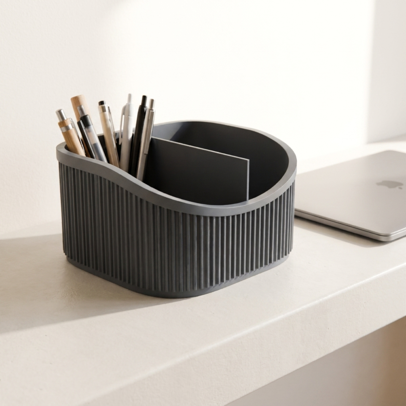 Ribbed Desk Organiser 3 Sizes in Ribbed Desk Organiser 3 Sizes, lifestyle photo