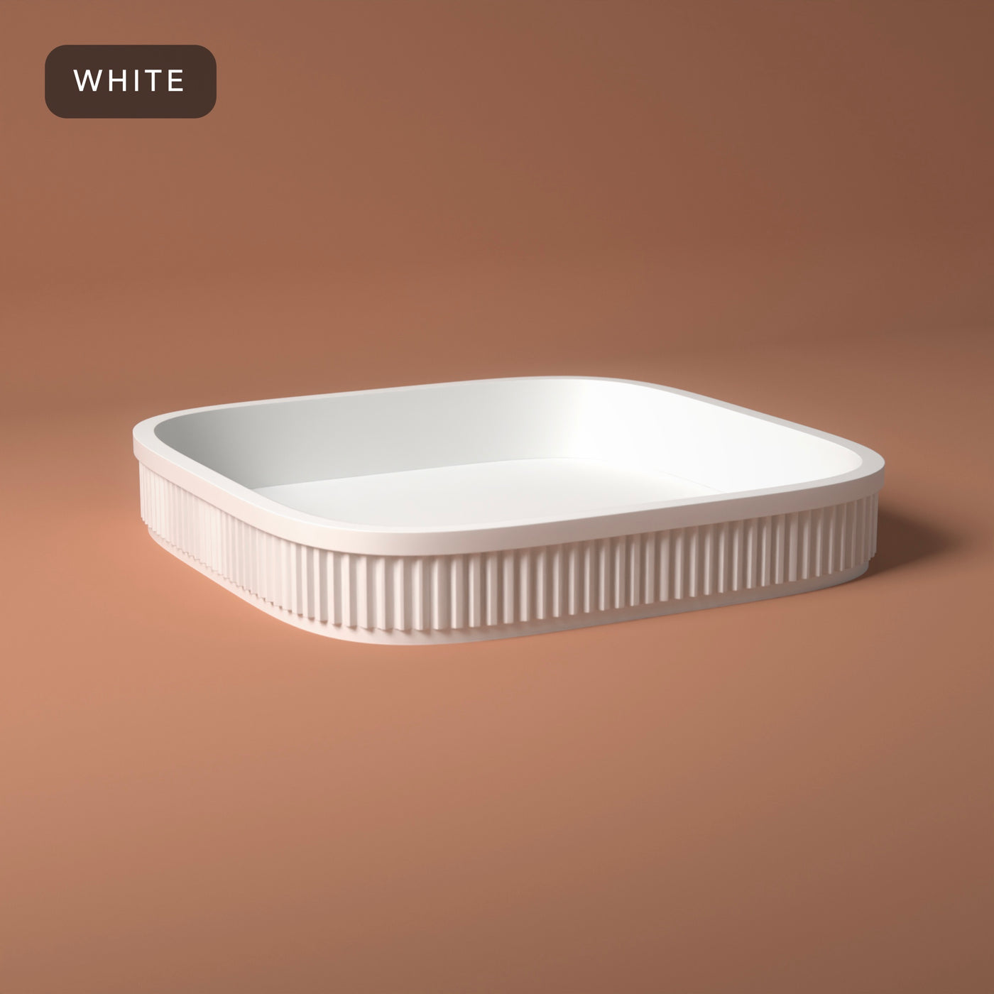 Ribbed Dice Tray in White