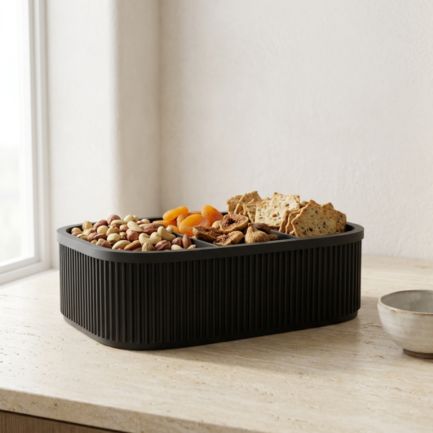 Ribbed Divided Snack Box in Ribbed Divided Snack Box, lifestyle photo