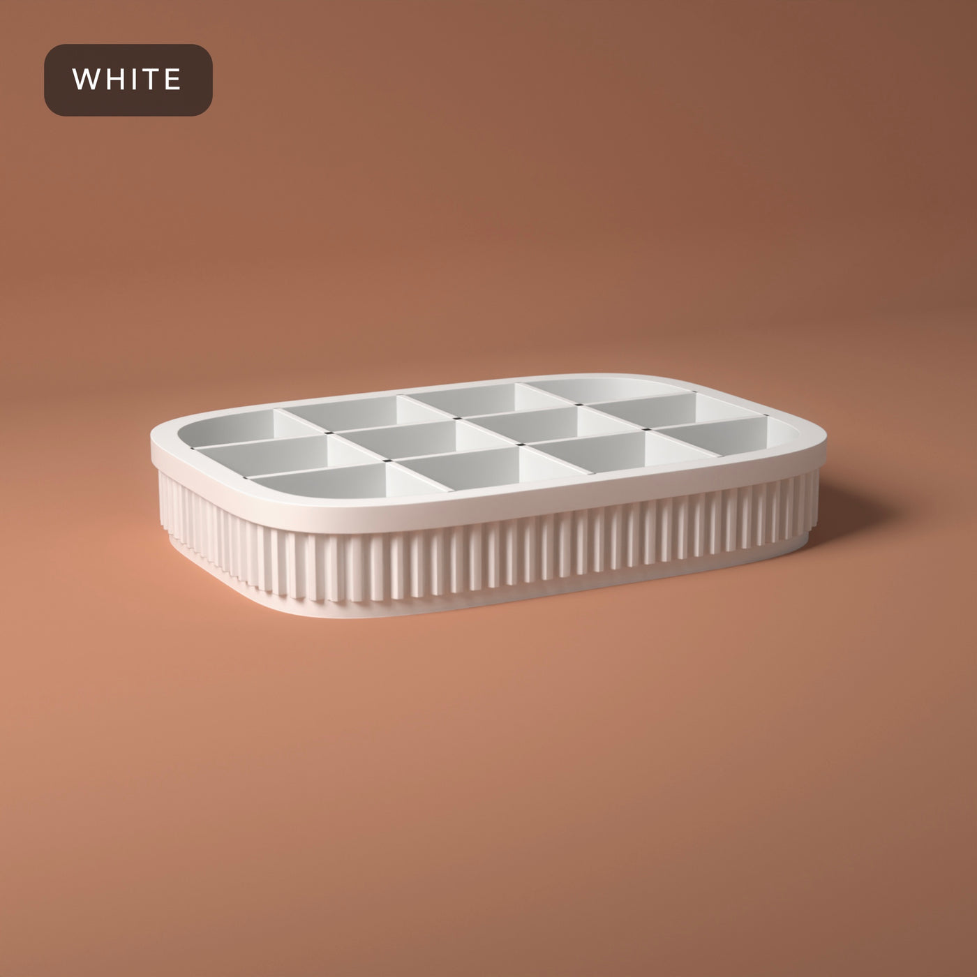 Ribbed Earring Tray in White