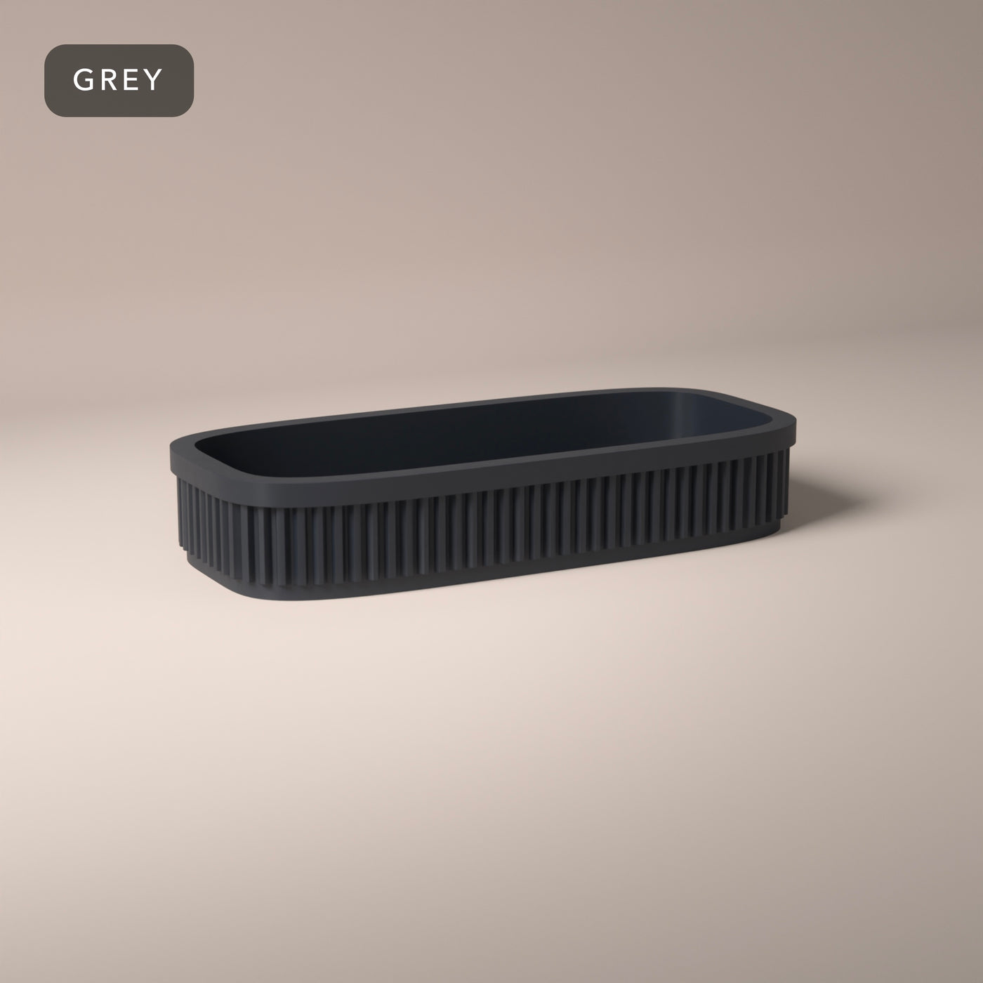 Ribbed Eyeglasses Tray in Grey