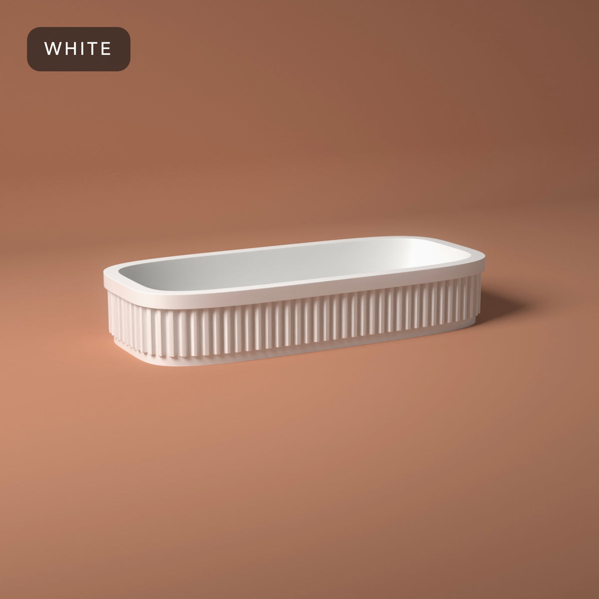 Ribbed Eyeglasses Tray in White