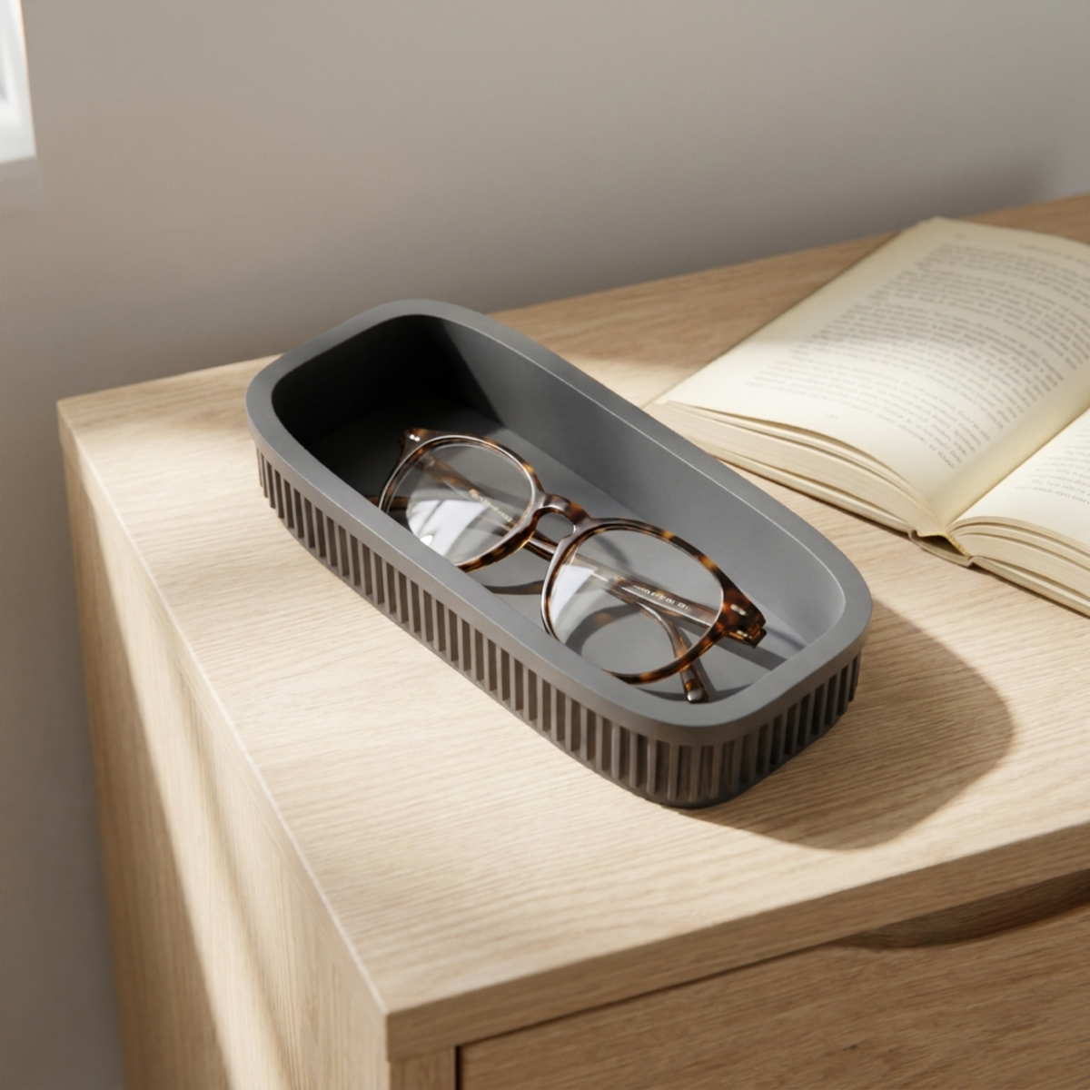 Ribbed Eyeglasses Tray in Ribbed Eyeglasses Tray, lifestyle photo