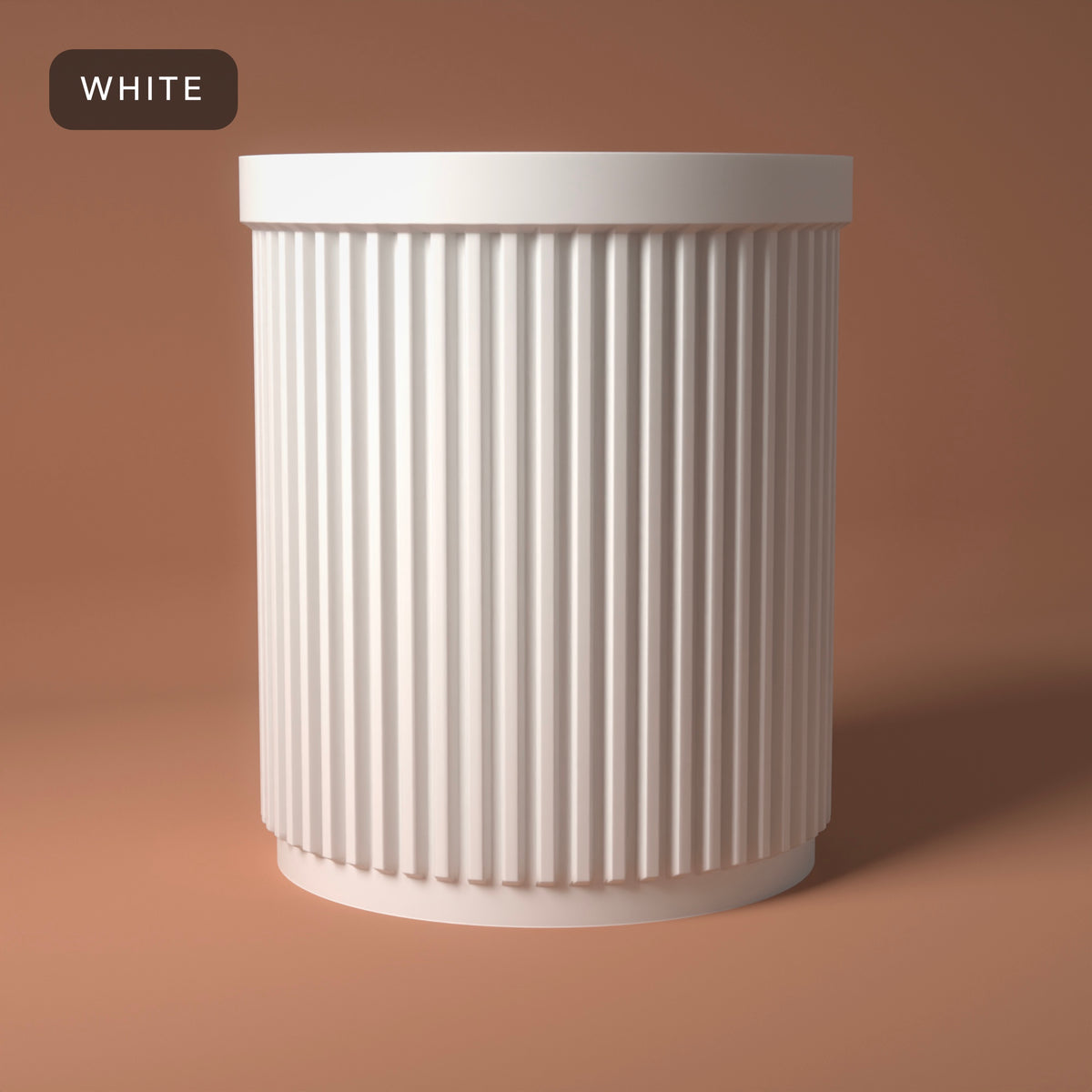 Ribbed Glasses Holder Stand in White