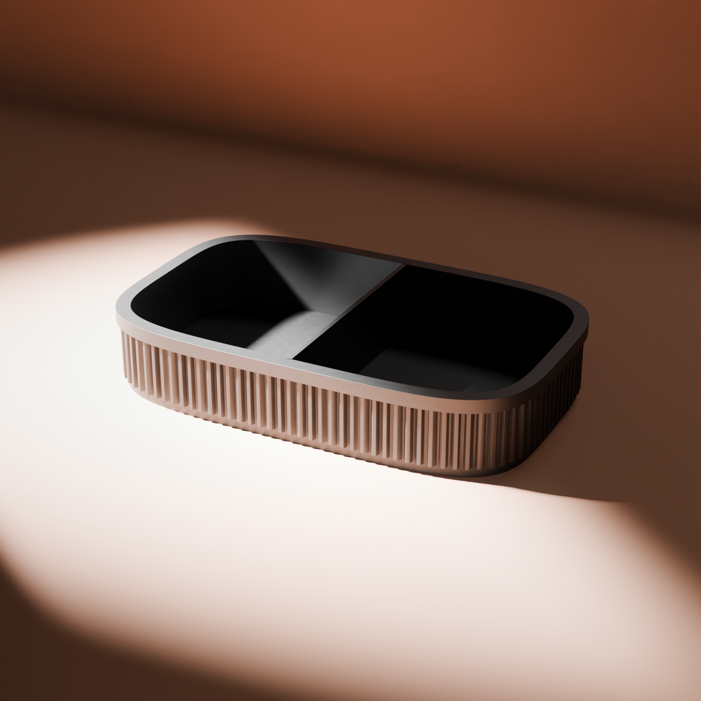 Ribbed Key Tray with Phone Rest in Ribbed Key Tray with Phone Rest, studio