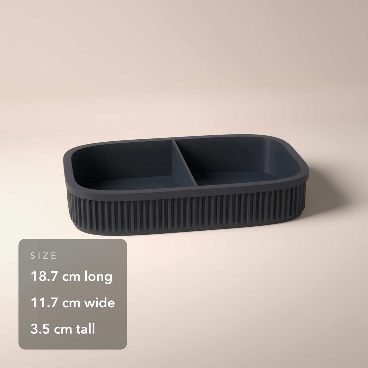 Ribbed Key Tray with Phone Rest in Ribbed Key Tray with Phone Rest, size