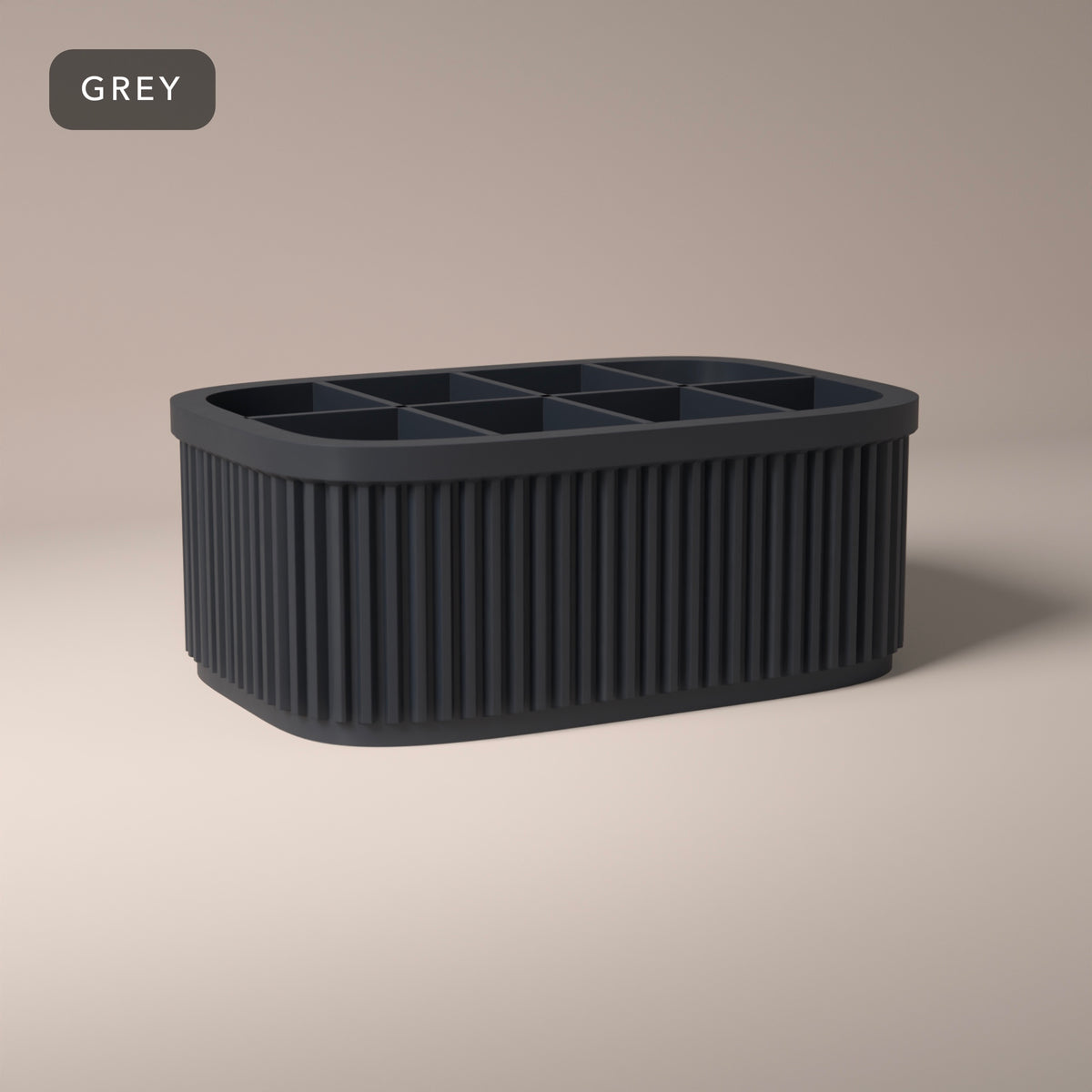 Ribbed Lipstick Holder in Grey