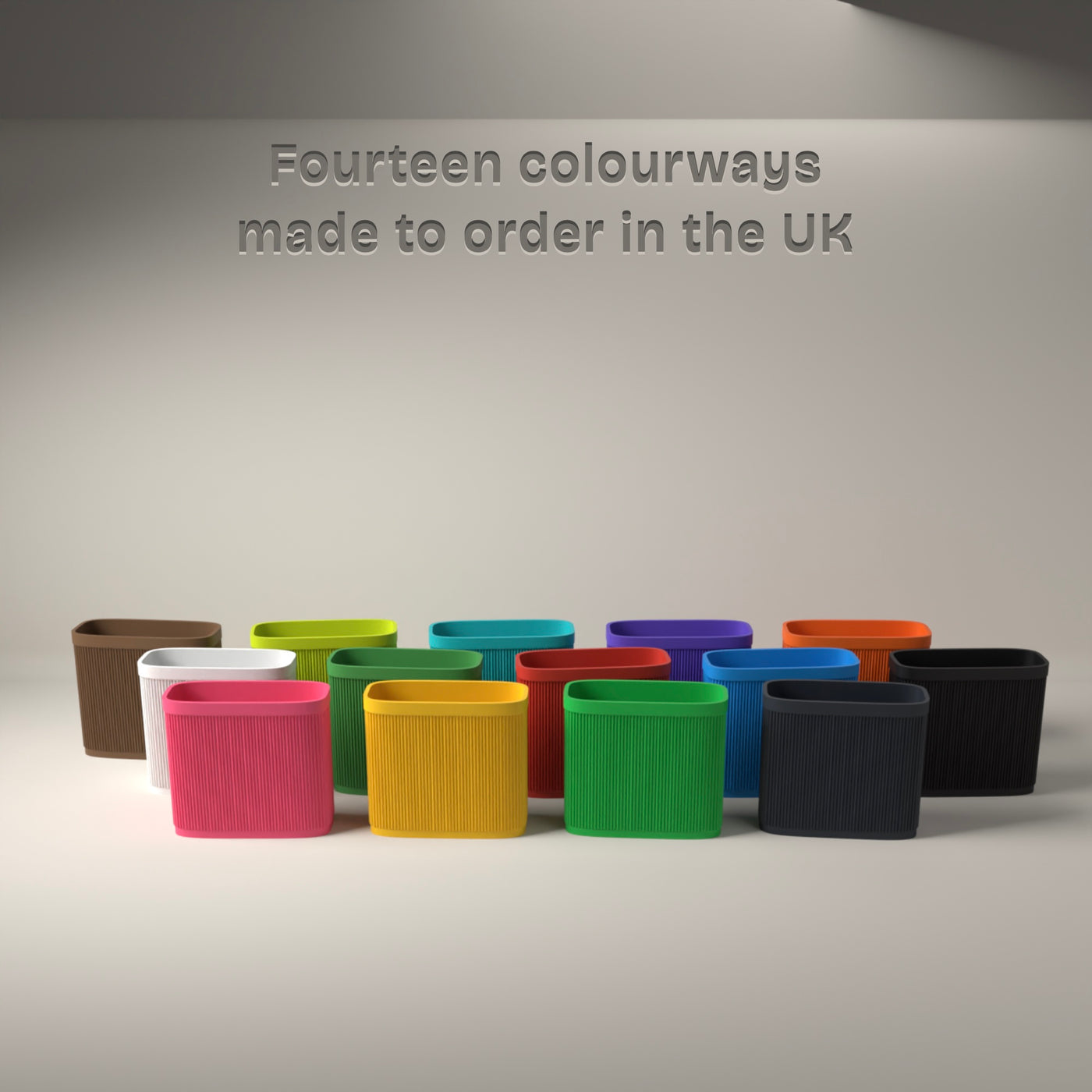 Ribbed Magazine Rack in Available in fourteen colours, made to order in the UK