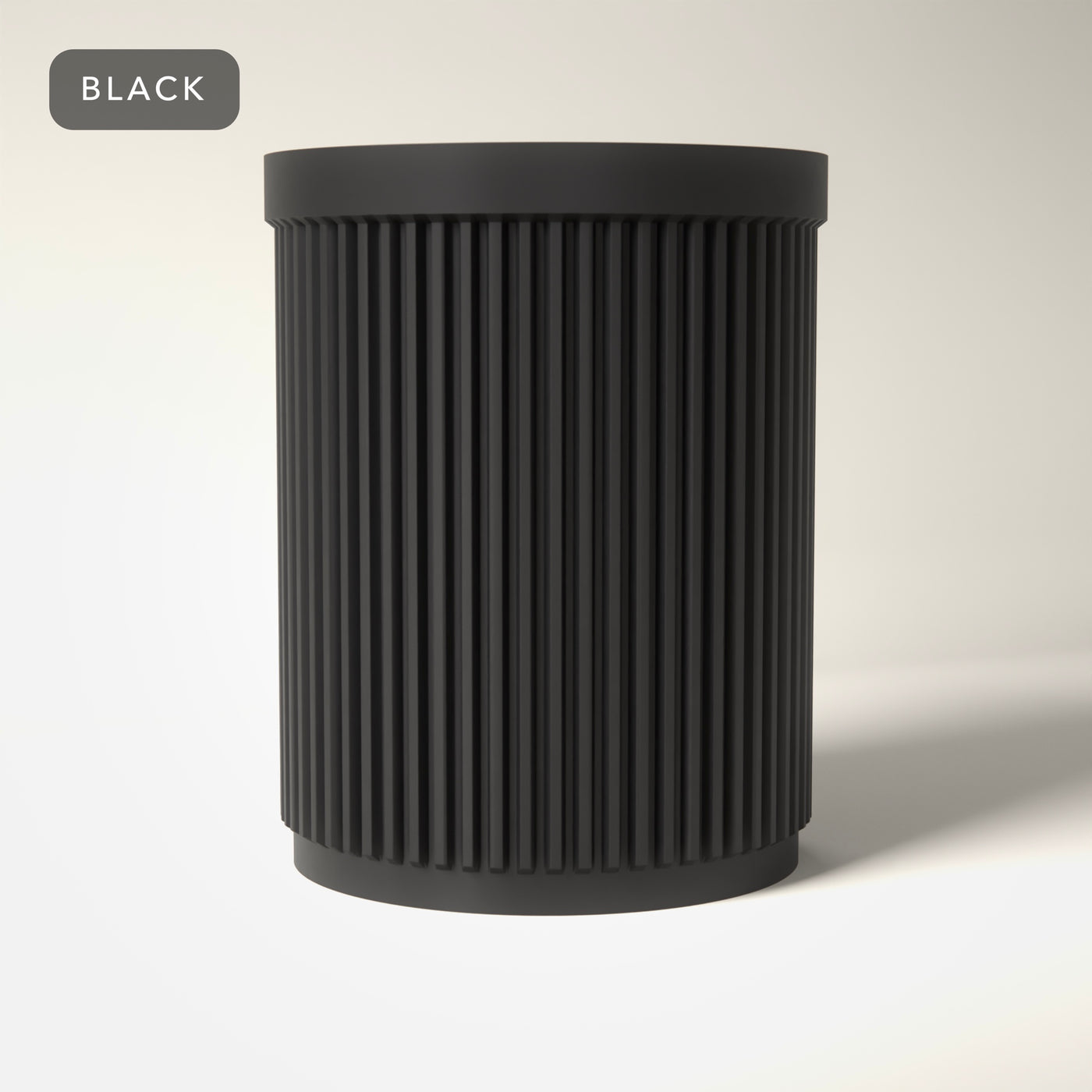 Ribbed Makeup Brush Holder in Black