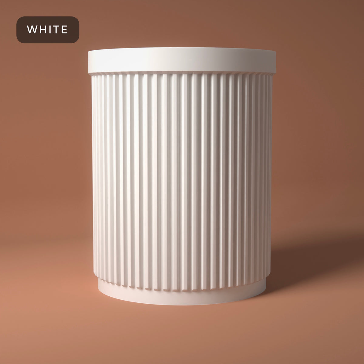 Ribbed Makeup Brush Holder in White