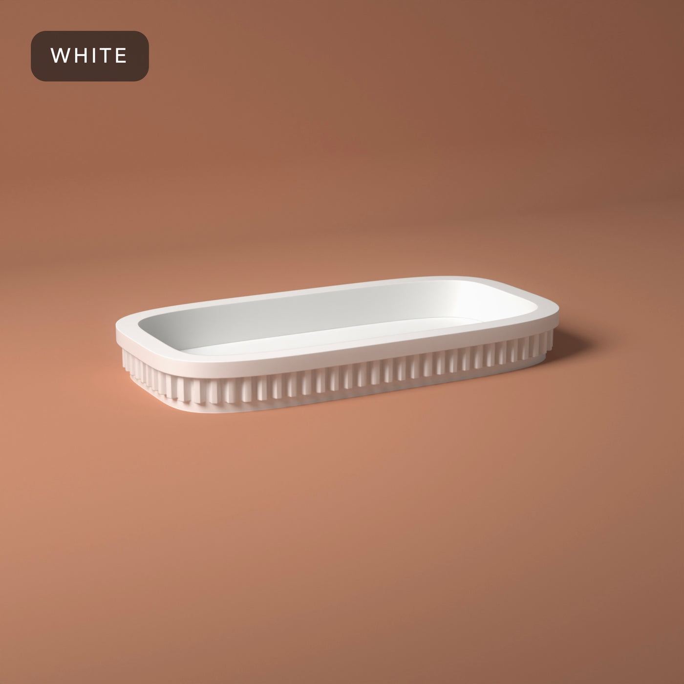 Ribbed Movement Tray in White