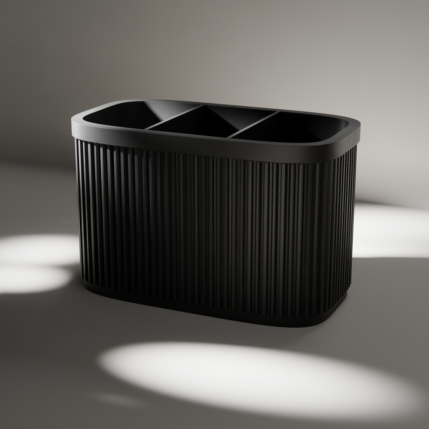 Ribbed Pen Holder 3 Compartments in Ribbed Pen Holder 3 Compartments, studio
