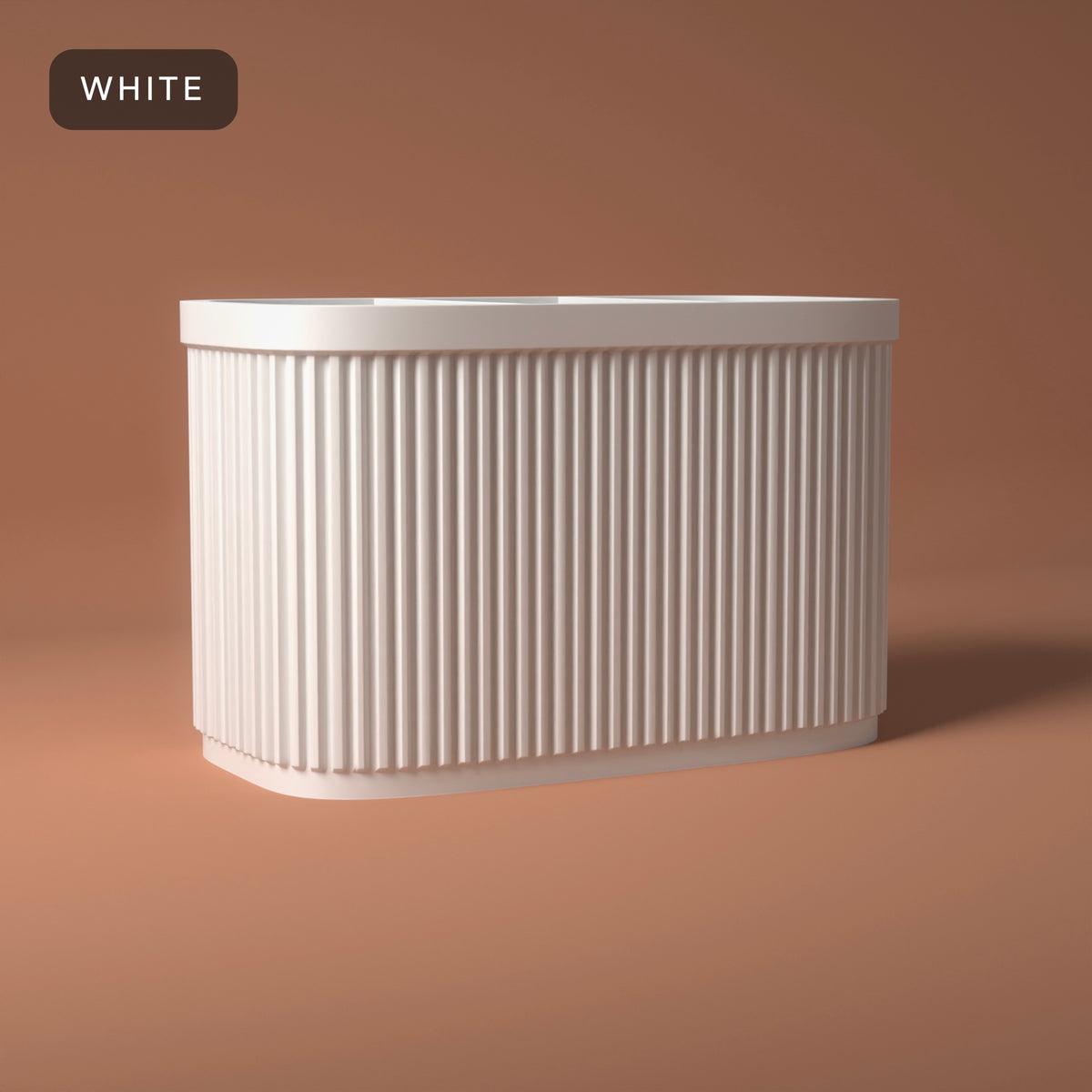 Ribbed Pen Holder 3 Compartments in White