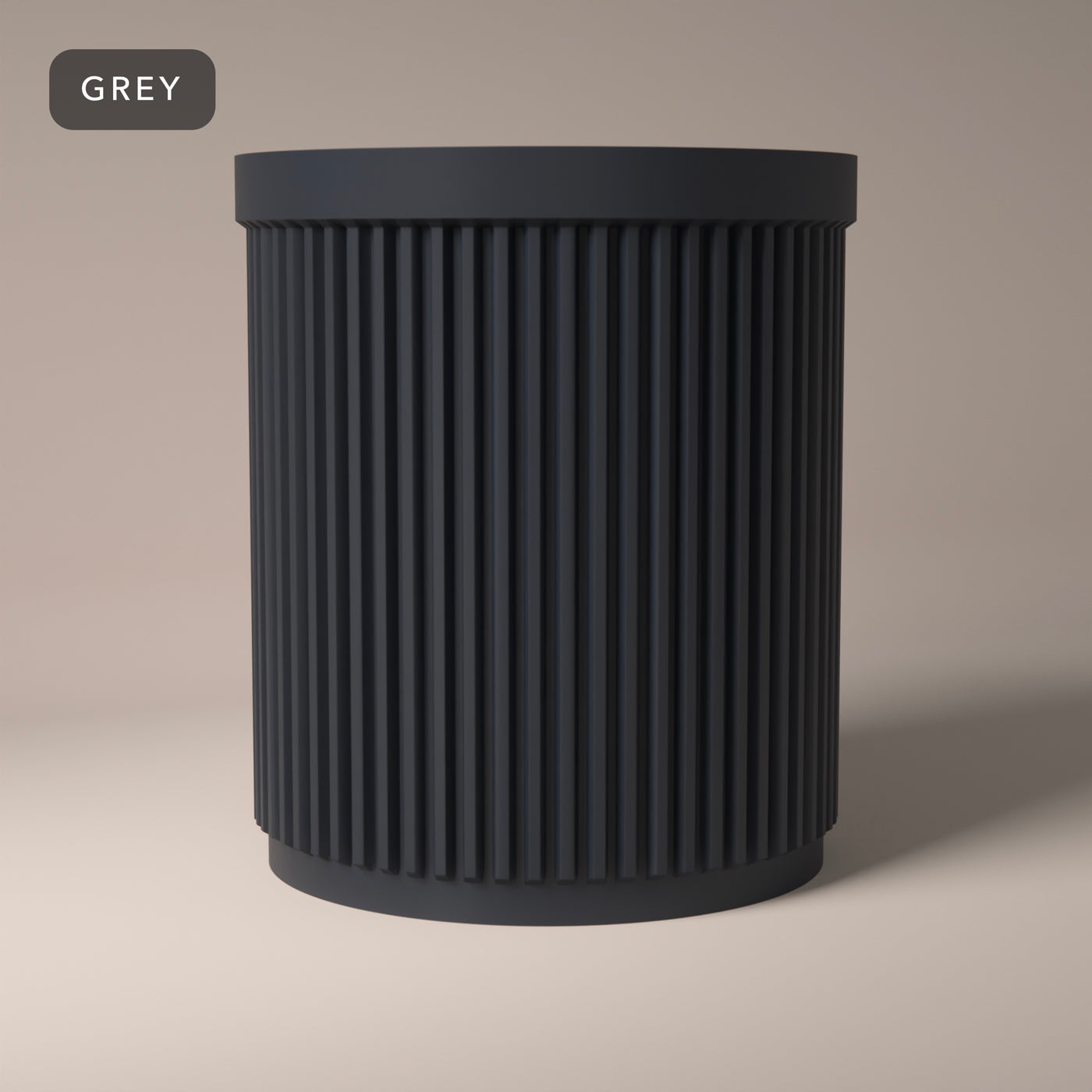 Ribbed Pen Pot in Grey
