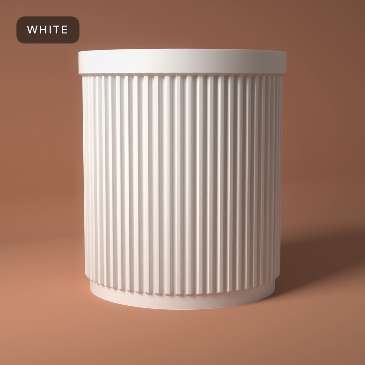Ribbed Pen Pot in White