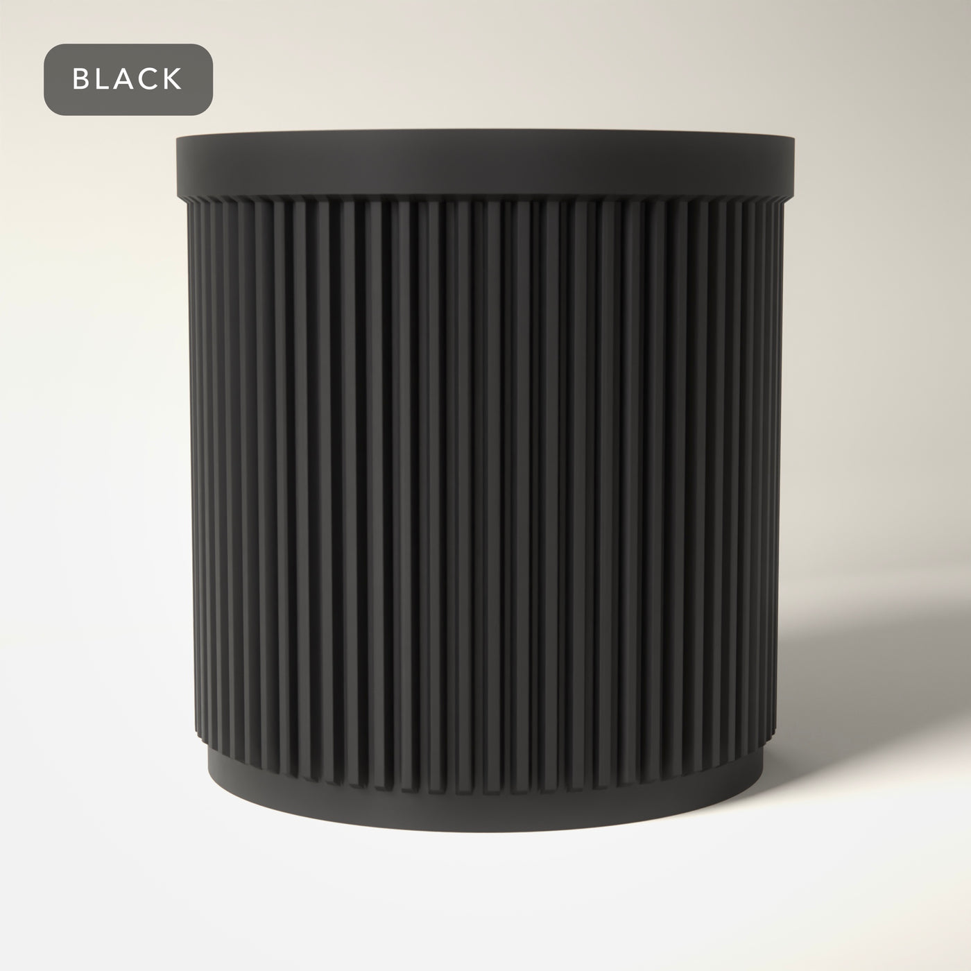 Ribbed Pencil Pot with Divider in Black