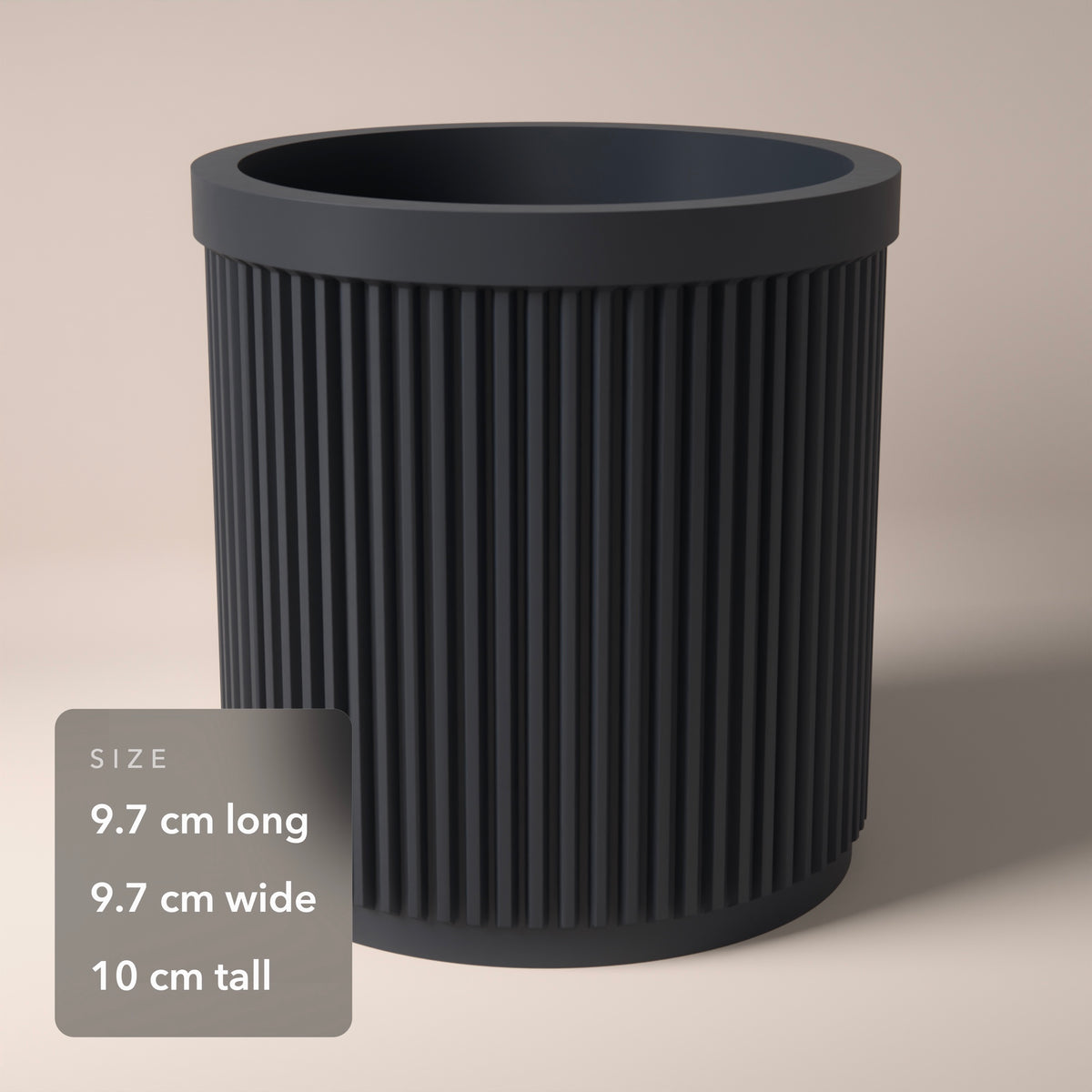 Ribbed Pencil Pot with Divider in Ribbed Pencil Pot with Divider, size