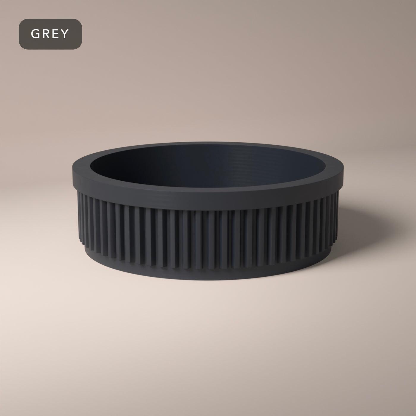 Ribbed Ring Holder Dish in Grey