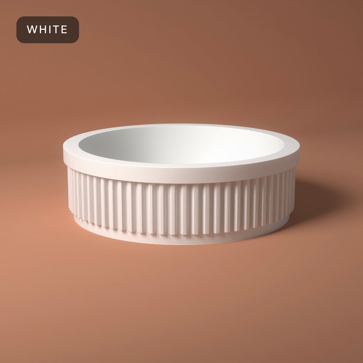 Ribbed Ring Holder Dish in White