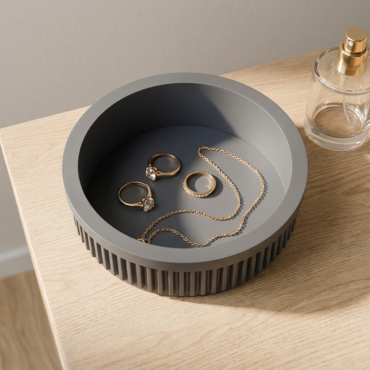 Ribbed Ring Holder Dish in Ribbed Ring Holder Dish, lifestyle photo
