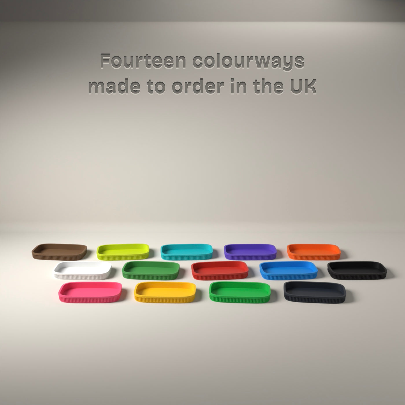 Ribbed Rolling Tray in Available in fourteen colours, made to order in the UK