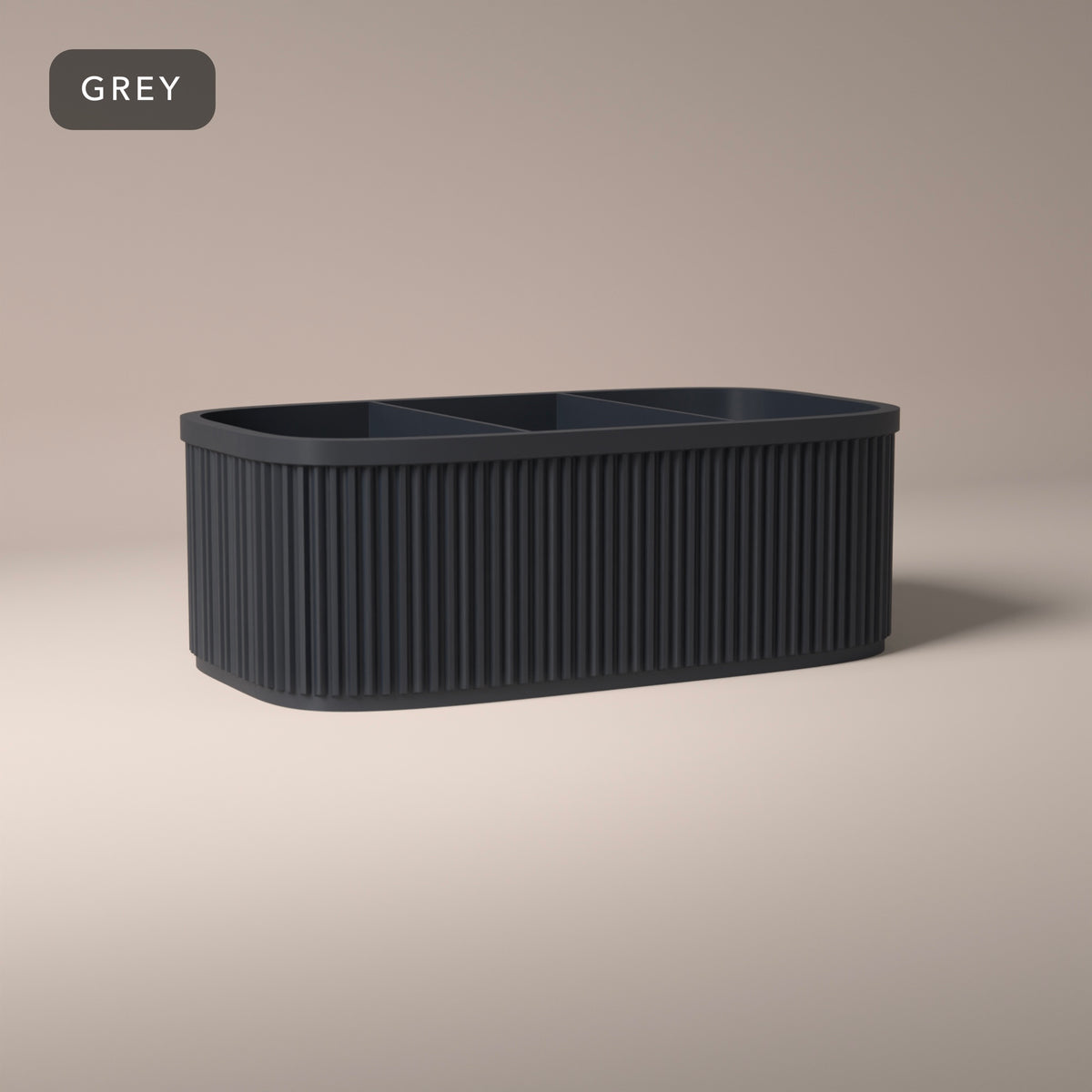 Ribbed Teacher Desk Caddy in Grey